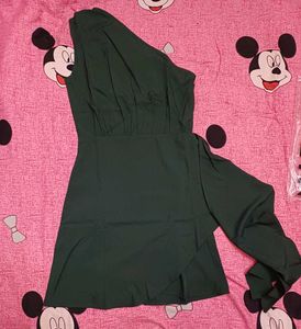 Shein Party One Shoulder Side Tie-Up Mini Wrap Dre