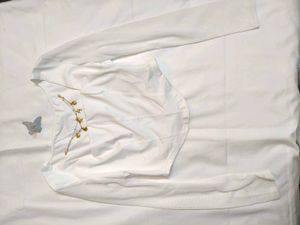 White Long Sleeve Crop Top