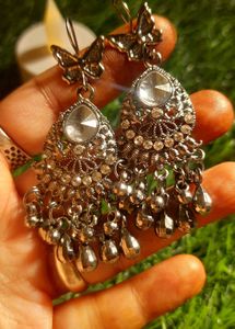 Silver Oxidized Earrings🖤