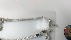 Pure Silver Anklets with Floral Design