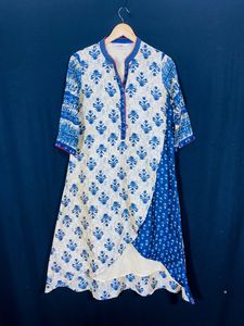 Biba Blue and Half White  Kurta ( Women’s)