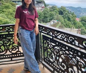 Maroon Butterfly Graphic Tee | Casual &amp; Comfy |