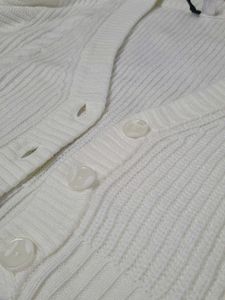 Cream Cable Knit Cropped Cardigan