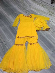 Hand Stitched Haldi Dress