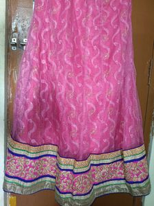 Pink Embroidered Lehenga Skirt