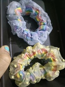 Rainbow Scrunchie Set of 2