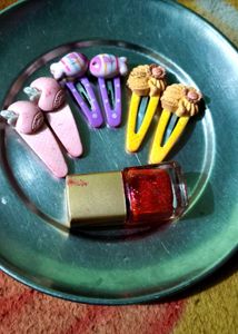 Cute Hair Clips & Nail Polish