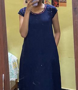 Navy Blue A-Line Dress
