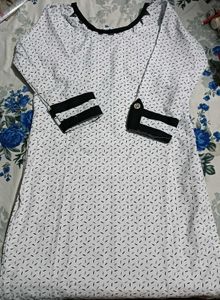White & Black Kurta 38