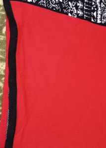 Red &amp; Black Print Kurta