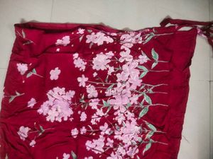 Box Shaped Unique Floral Wrap- Around Skirt