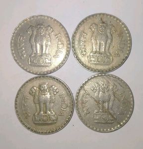 4 Old Big 1 Rupee Coins