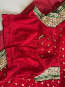 Red Embroidered Saree