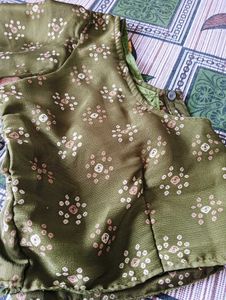 Olive Green Patterned Fabric