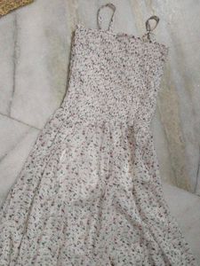 Floral Print Ruffle Frock With Shirt