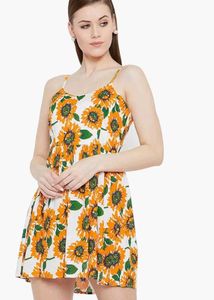 Berrylush Floral Print Back Stylish Dress