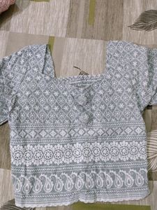 Chikankari Crop Top