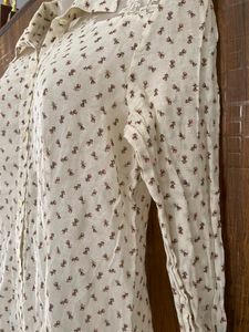 White Printed Cotton Shirt SALE😍SALE