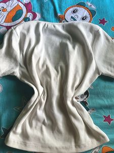 Shein White Ribbed Wrap Top