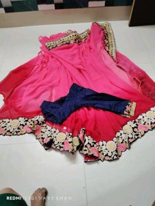 Pink Embroidered Heavy Brodard Saree