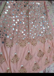 Mirror Work Unstitched Lehenga Choli &amp; Dupatta