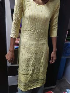 Yellow Embroidered Kurta