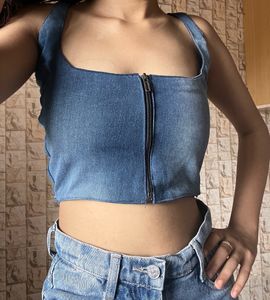 Denim UpCycled Y2K Tops