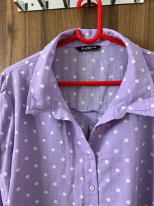Polka Dot Lavender Crop Top