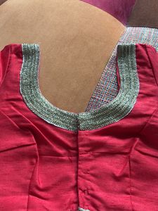 Tuser Silk Blouse With Golden Zardosi Work