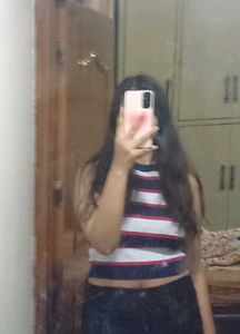 Striped Sleeveless Crop Top💞