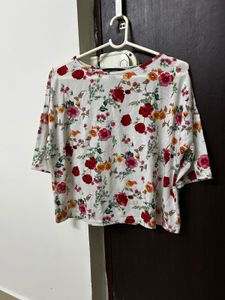 Floral Print Boxy Tee