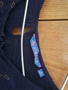 Navy Blue Printed Casual Dress