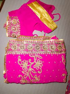 Pink Embroidered Saree