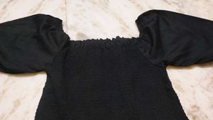 Black Puff Sleeve Top