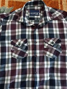 Maroon checks shirt for men