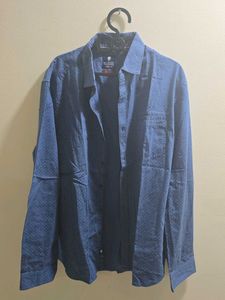 Blue Dotted Casual Shirt