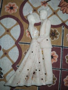 Vintage Wedding Couple Candle