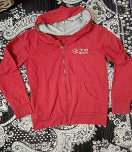 Red &amp; Gray Zippered Jacket