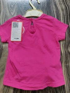 FirstCry Pink Zebra Print Pajama Set (9-12M)