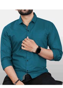 Teal Long Sleeve Casual Shirt