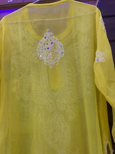 Yellow Chiffon Kurti