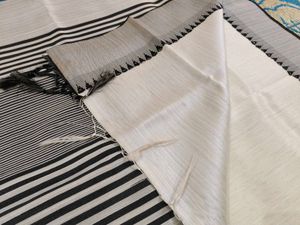 Striped Black & White Saree