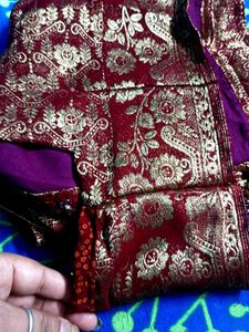 Zari Borders Embroidery  Saree Blouse  size 44