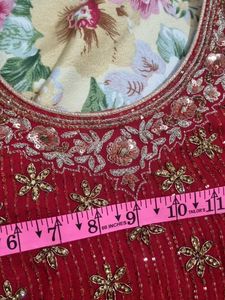 Elegant Red Embroidered Kurta