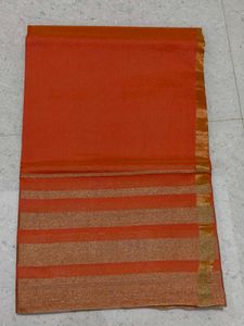 Elegant Orange Silk Saree