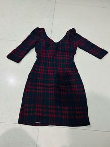 Plaid Padded Mini Dress