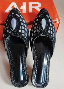 Embellished Black Flats