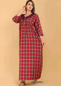 Red Plaid Nighty Cotswool Winter