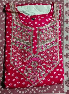 beautiful party wear Kadai kurti pant Dupatta set
