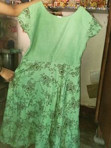 Floral Print Green Dress